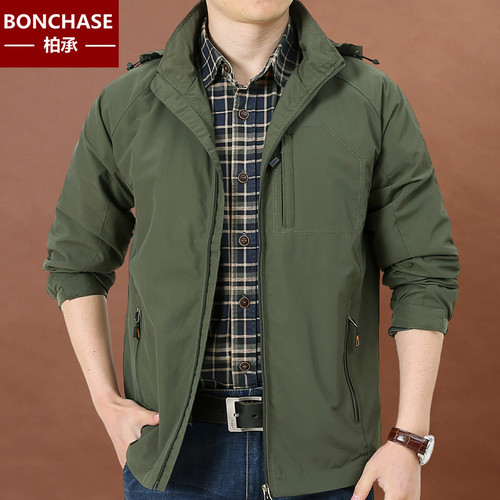 夹克男春秋薄款男士外套冲锋上衣