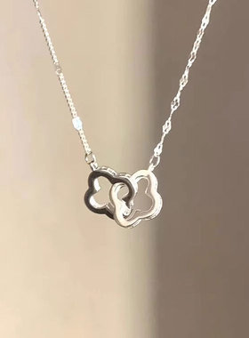 999足银轻奢小众高级双环吊坠