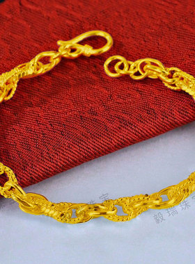 复古麻花金包银手链情侣款时尚高级感黄金气质男女手环链条手链
