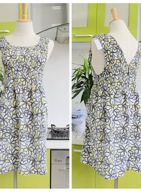 微暇无袖修身轻薄客供雪纺面料透视裙式压皱居家长短款围裙A-1115