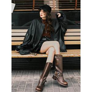 2024秋新款高端头层羊皮帅气机车皮夹克宽松显瘦棒球服皮衣外套女