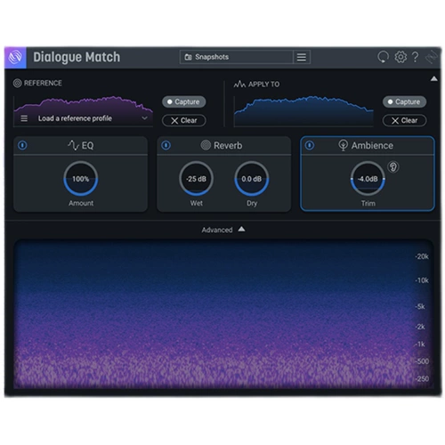 Диалог izotope Диалог сопоставления пары сопоставления среды -в подлинном посте -продукции микширование