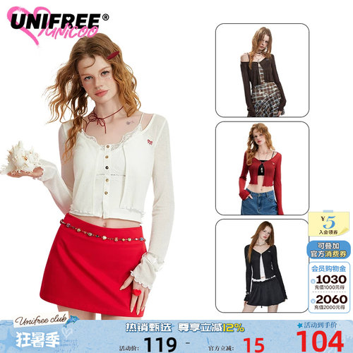UNIFREE蕾丝拼接短外套