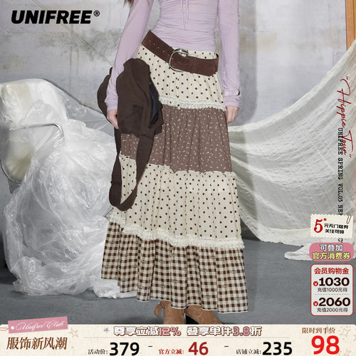UNIFREE小碎花森系半身裙