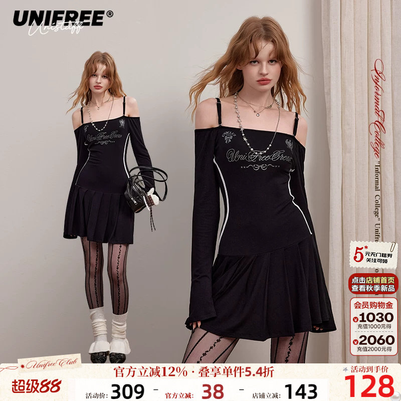 UNIFREE美式辣妹长袖连衣裙图片