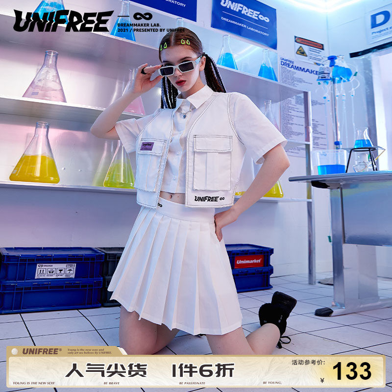 UNIFREE半身裙女夏小个子薄款短款百搭显瘦百褶裙高腰a字jk短裙在类目 女装/女士精品, 半身裙中 - 来自Buy2taobao.com提供专业的淘宝代购服务