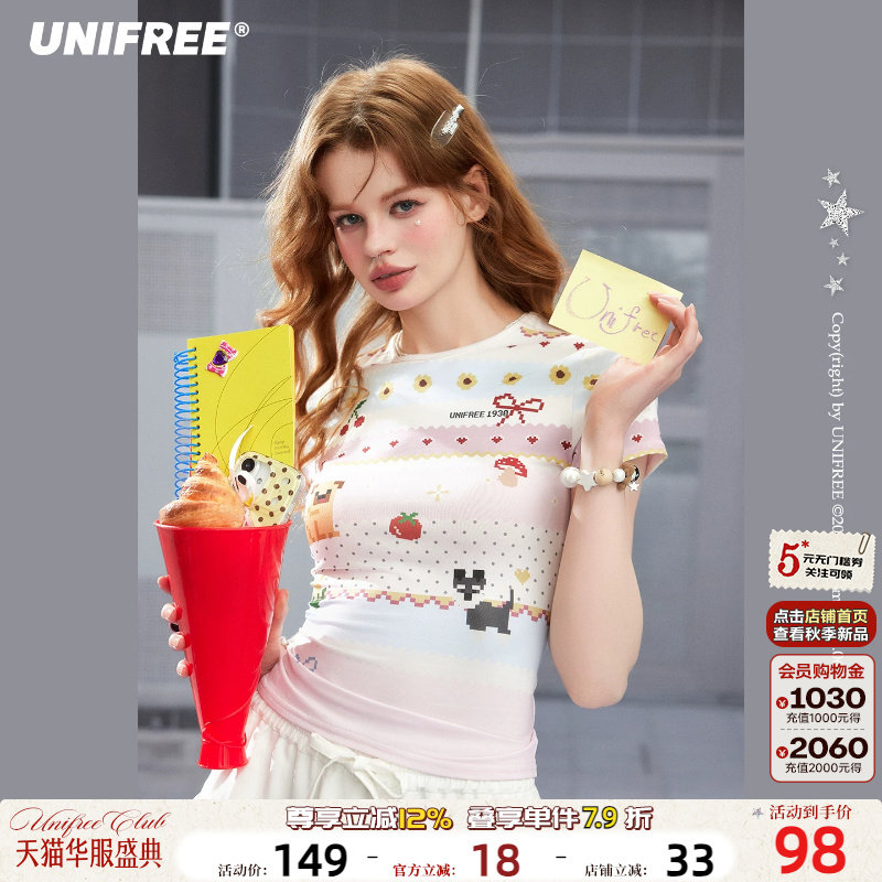 UNIFREE卡通印花短袖T恤图片
