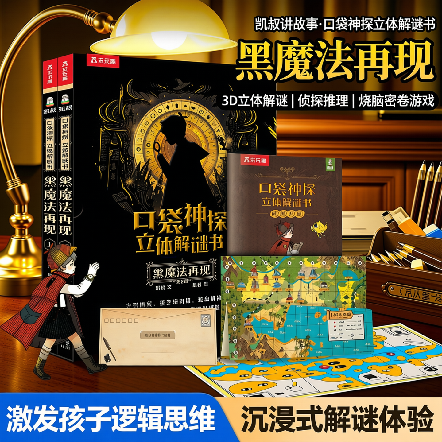 凯叔讲故事系列口袋神探立体书儿童读物3到6-10岁解谜书适合小学生看的课外书绘本烧脑密卷游戏漫画书破案侦探推理书3d立体书籍