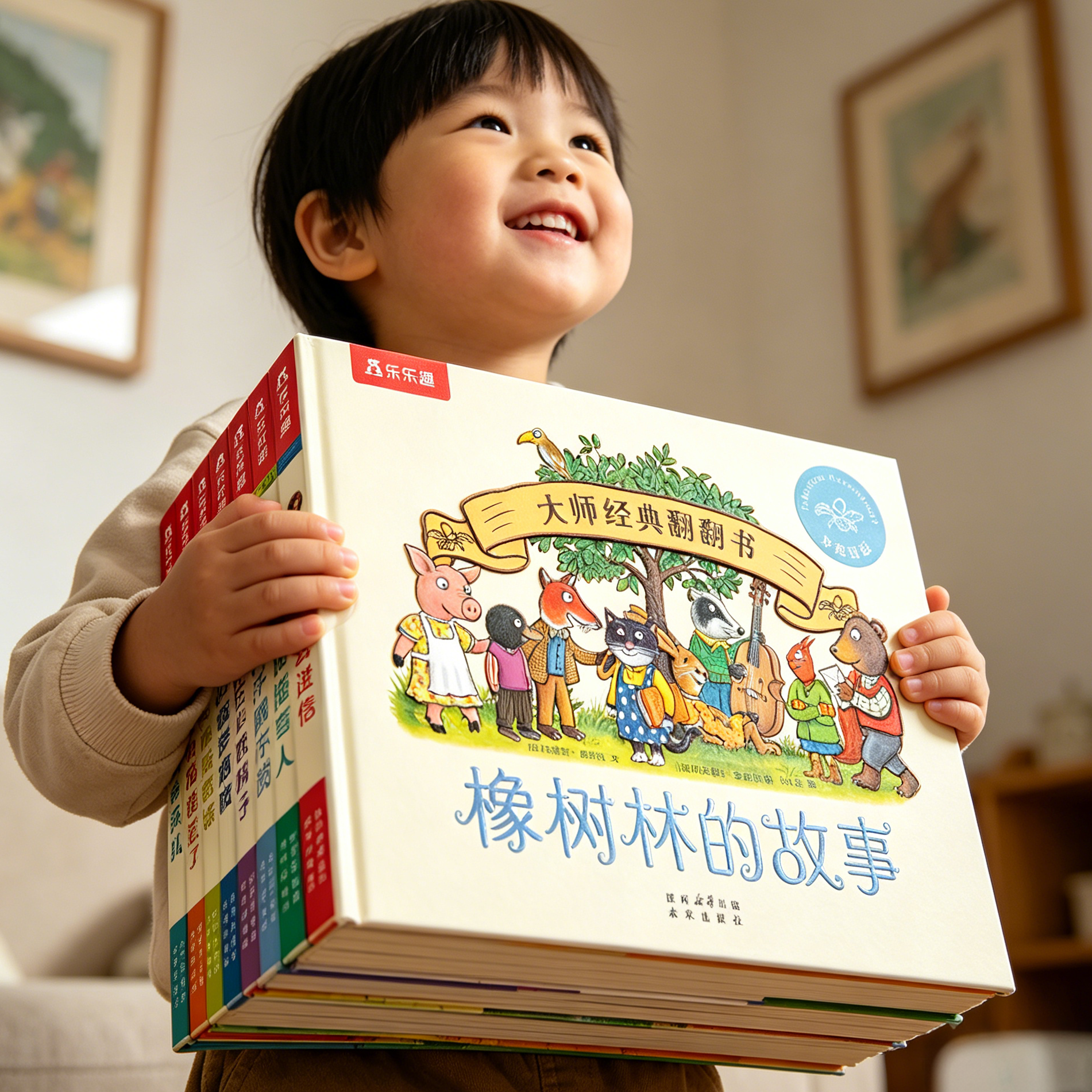 【新书现货】绘本0到1-3岁橡树林的故事翻翻书11册宝宝婴幼儿童启蒙认知早教书8册小月龄故事周岁2岁硬壳洞洞书蒙氏绘本触摸书籍