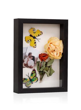 跨境热销全黑中空3cm5cm展示框植物蝴蝶标本汽车模型纸币收纳相框