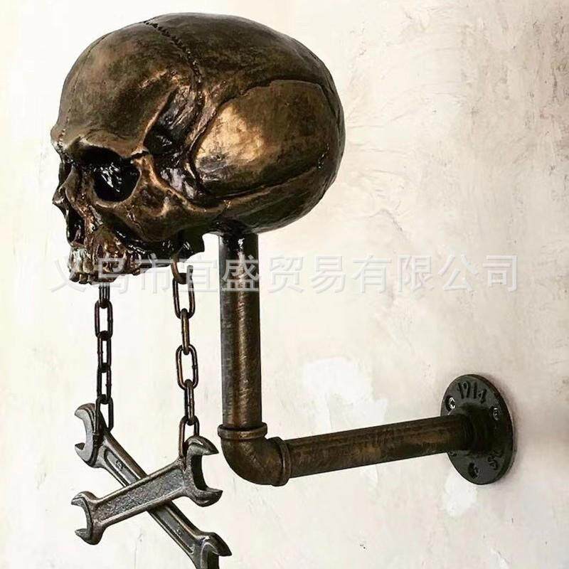 跨境独立鬼头壁饰可拆卸树脂工艺品摆件骷髅头骨头万圣节氛围摆件