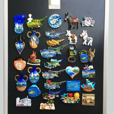 厂家现货塞浦路斯地图旅游纪念装饰工艺品树脂彩绘磁力冰箱贴