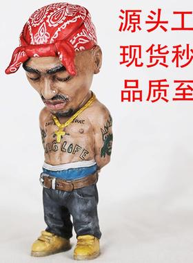 万圣节跨境纹身大师树脂公仔人物摆件树脂工艺品纹身师墨镜装饰品