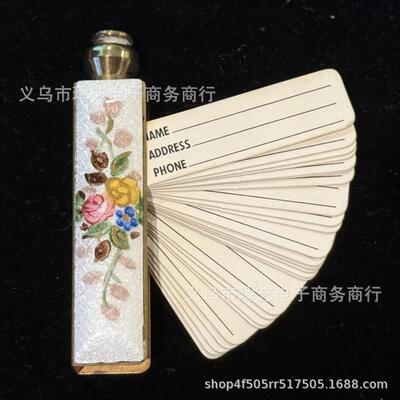 跨境Antique Enamel FlowersBrass Address Phone Book铜质电话簿