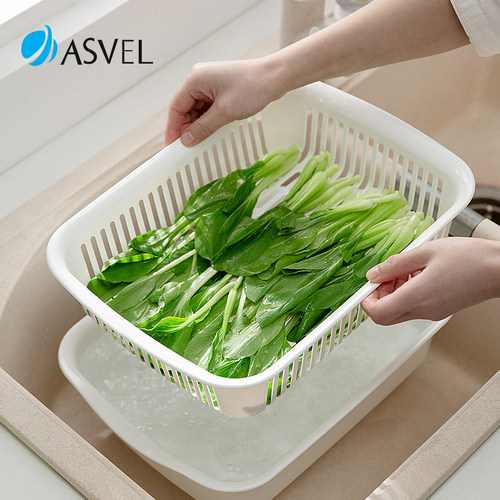 日本进口asvel洗菜盆碗碟沥水篮