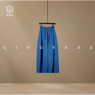 GZ5679 长裤 星辰大海蓝 桑蚕丝正绢通金新中式