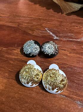 绽放！铜合金电镀复古大耳环！GZ8765