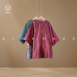 浮光锦·十二生肖！重工刺绣高开叉宽松新中式上衣！GZ6340