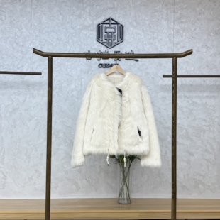 白雪公主！意大利进口小直毛托卡双面穿皮毛一体外套！GZ7108