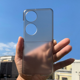 适用华为pocket2磨砂透黑手机壳p50pocket s超薄透明折叠屏保护套宝盒全包防摔硬s新款男女翻盖高档简约硬壳
