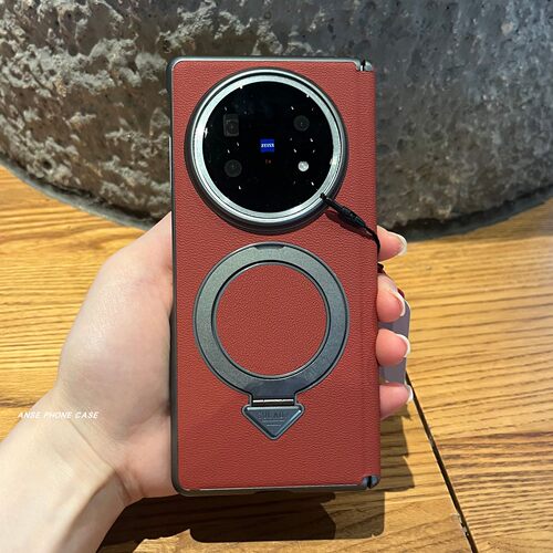 适用vivoxfold5折叠屏手机壳高档真皮vivoxfold3新款中轴保护磁吸xfold3pro隐形支架xfold5超薄防摔保护套潮