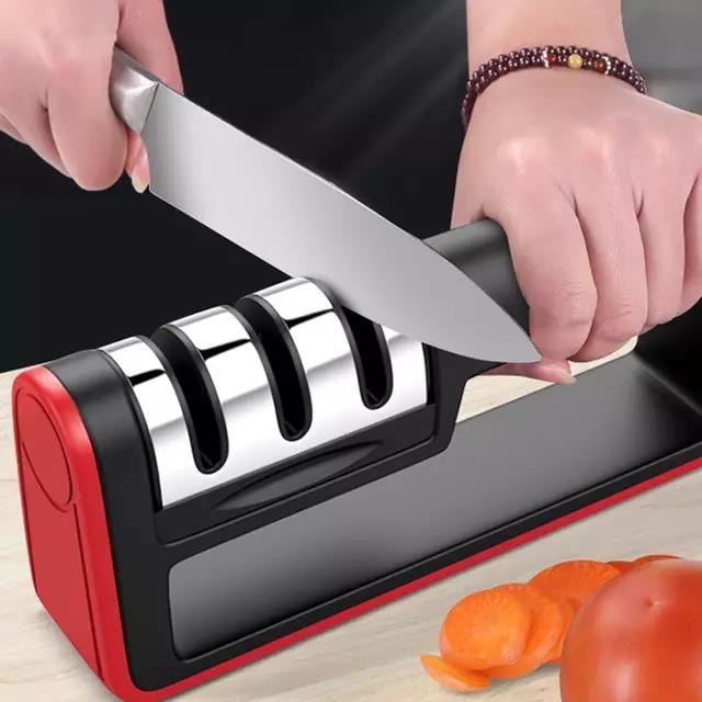 3 Stages Knife Sharpener Non-Slip Silicone Knife Grinder