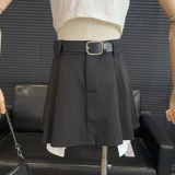 Осенняя однотонная юбка, высокая талия