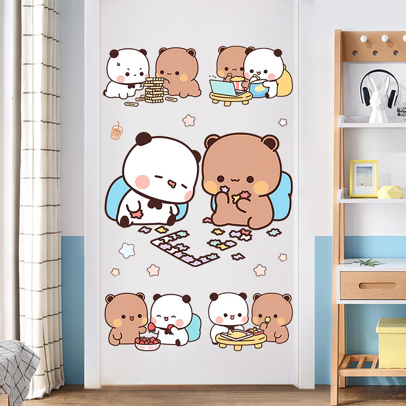 一二布布卡通图案贴纸卧室墙面布置贴画衣柜橱柜房门自粘防水贴纸,家居饰品,软装墙贴,淘宝优惠券,粉丝福利购,淘宝优惠卷