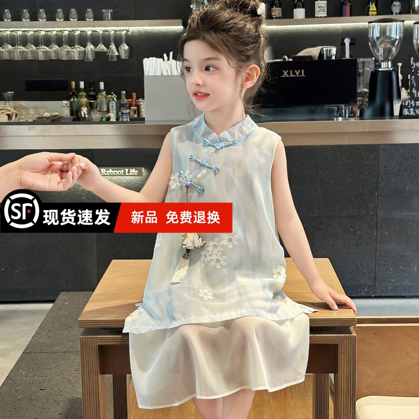 官方汉服女童2025新款夏装儿童超好看国风旗袍连衣裙夏季女孩薄裙