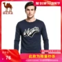 Camel & Panda Chung Series Men Jacquard Slim Áo len dài tay Cổ tròn Áo len cao cổ - Kéo qua ao nam