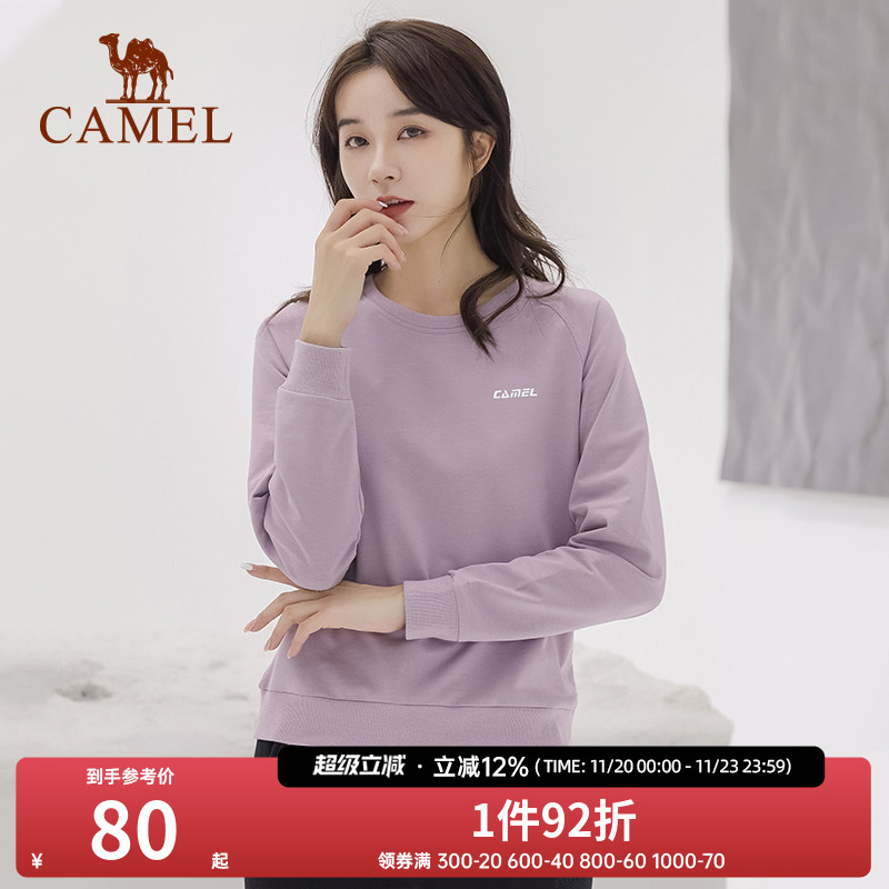 骆驼套头圆领卫衣女新款薄款情侣宽松休闲女装薄款运动服长袖上衣