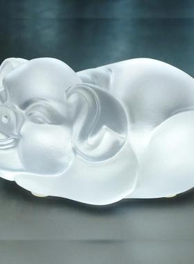 2026玻璃猪工艺品金猪摆件吉祥物琉璃水晶招财迷你小猪酒柜装饰品