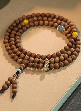 2026朴房【禅定】印度老山檀香108佛珠手串黑肉迈索尔手链女本命