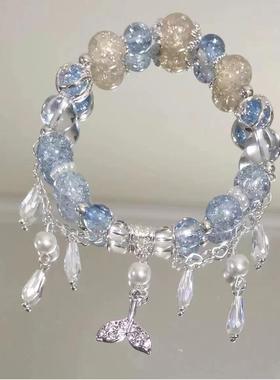 2026【兰波】打哈欠的啵啵鱼小众设计珍珠流苏鱼尾手串小众高级感