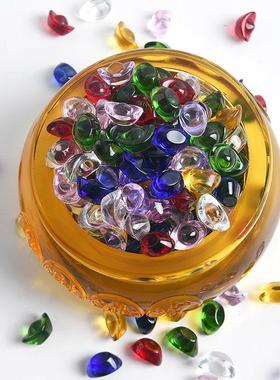 2026彩色水晶琉璃元宝招财开业礼品七宝石开小银元宝供曼扎供佛聚