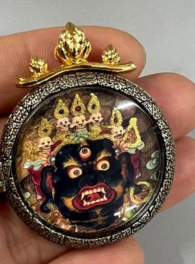 2026复古藏传纯铜鎏金手工唐卡吊坠 文创市集摆件仿古老物件 铜工