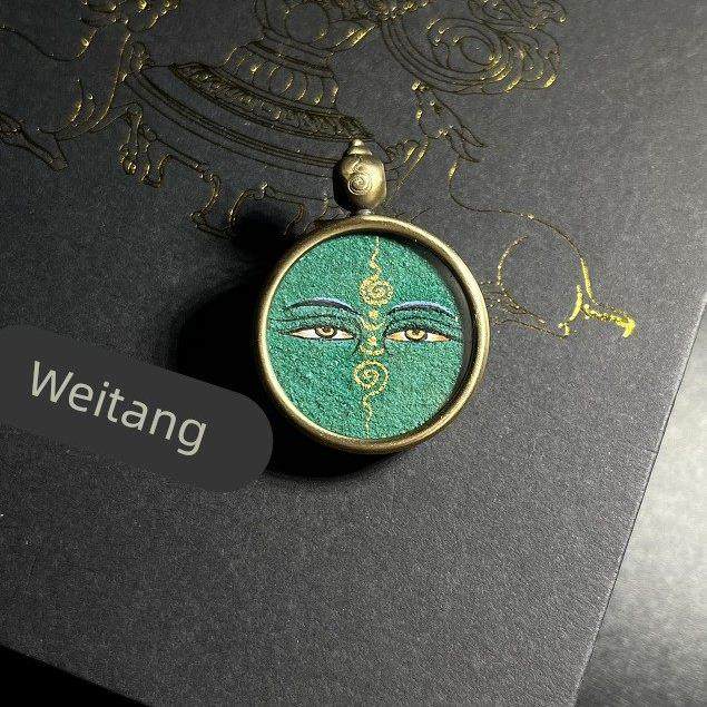 20262.0绿度母眼睛 西藏藏传手绘 微唐指尖 热贡艺术矿物质手绘唐,特色手工艺,藏族唐卡,淘宝优惠券,粉丝福利购,淘宝优惠卷