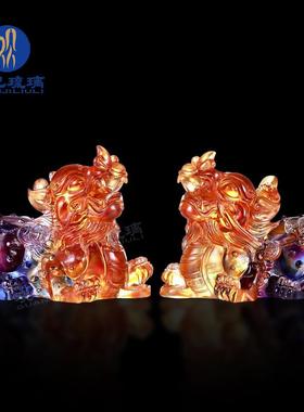 2025古法琉璃貔貅摆件一对招财客厅桌面装饰品送朋友店铺开业礼品