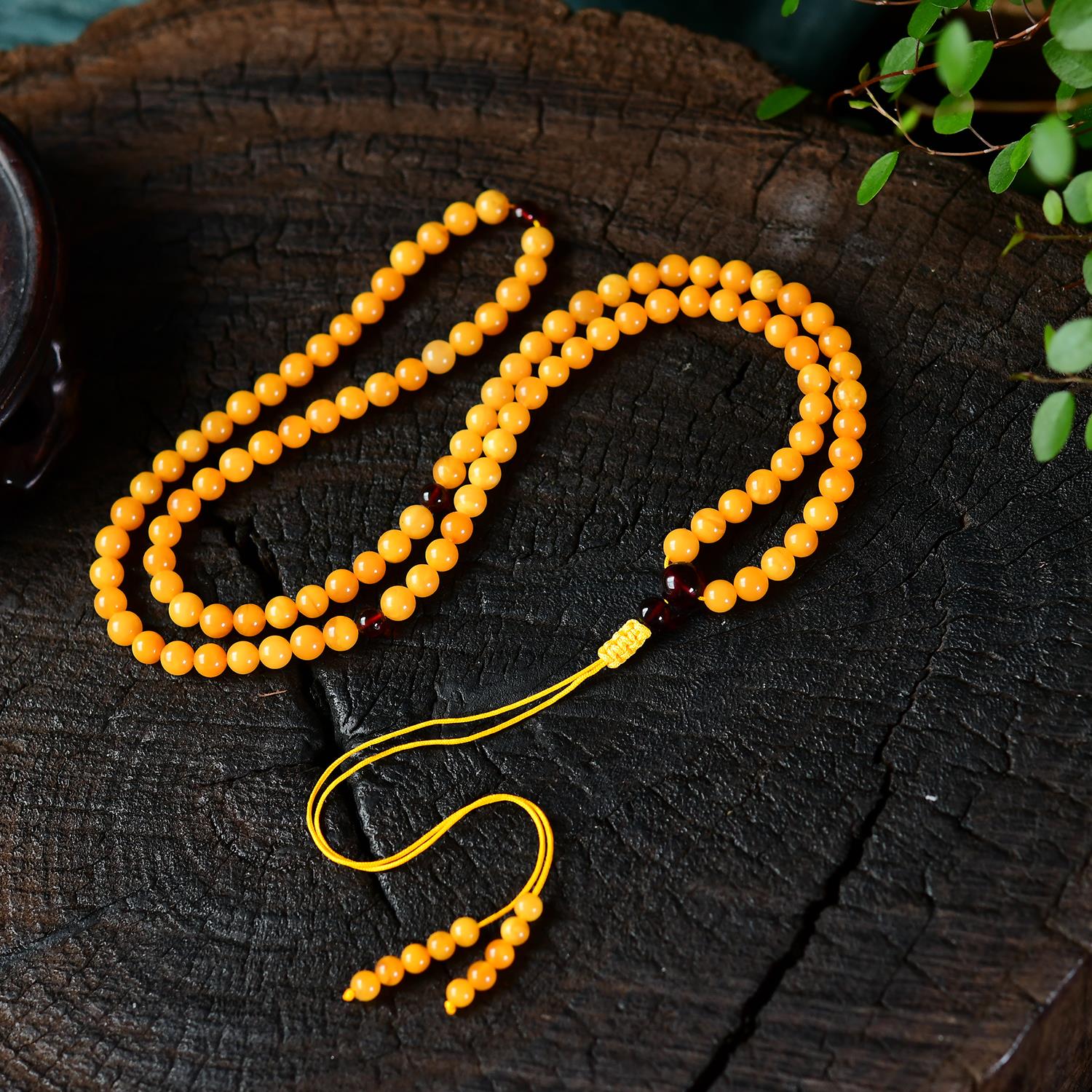 2026天然老蜡蜜蜡5mm108颗佛珠手串手炼 LH171