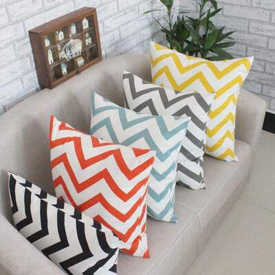 Stripes Cotton Pillow Case Sofa Throw Square Cushion Cover