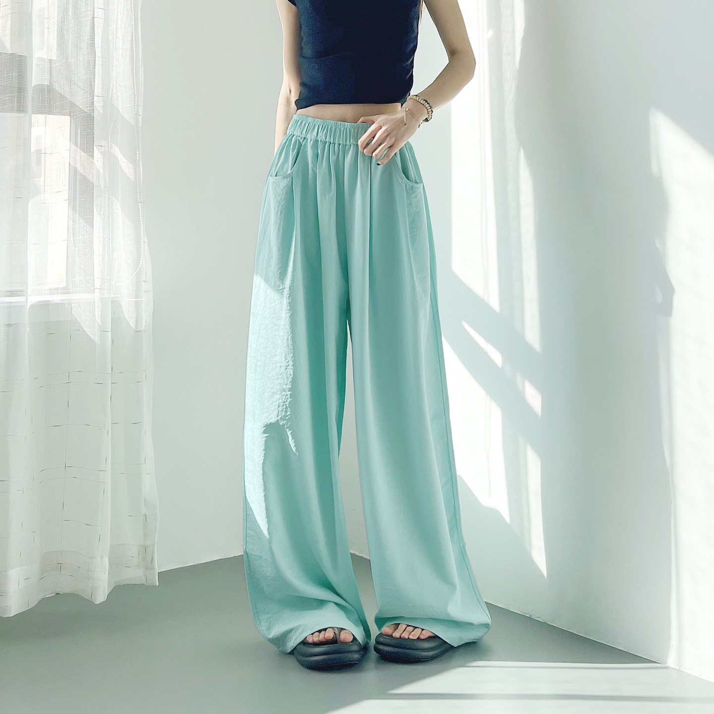 大码冰丝山本裤女春季轻薄胖mm透气宽松显瘦登山不透运动阔腿裤子,女装/女士精品,大码裤装,淘宝优惠券,粉丝福利购,淘宝优惠卷