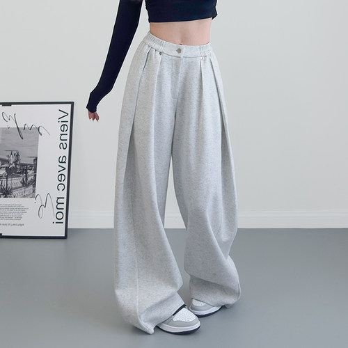 蜜略春季大码显瘦阔腿裤梨形身材