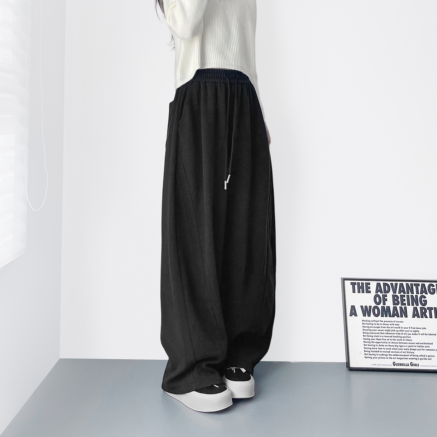 蜜略大码冬季胖mm阔腿裤梨形身材