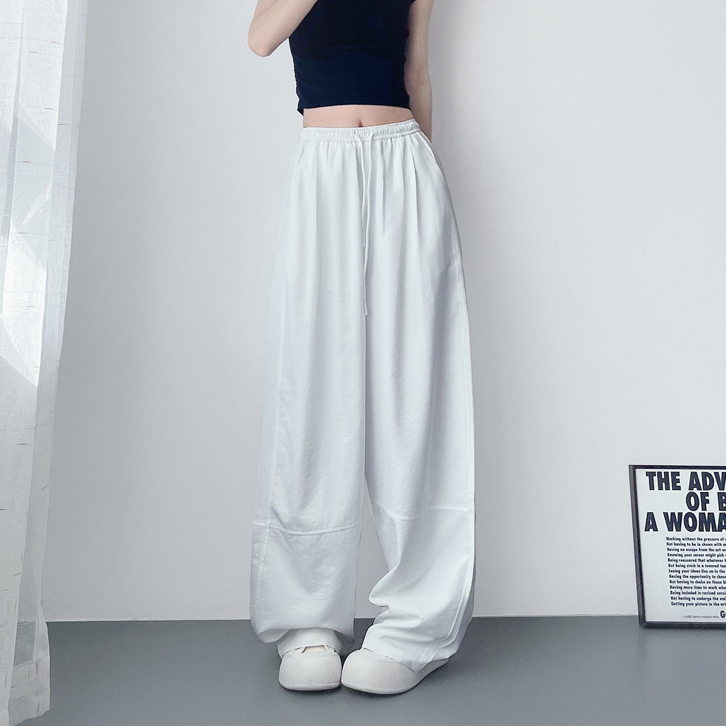 大码冰丝防晒阔腿裤女春季薄款胖mm显瘦200斤垂感直筒透气山本裤,女装/女士精品,大码裤装,淘宝优惠券,粉丝福利购,淘宝优惠卷