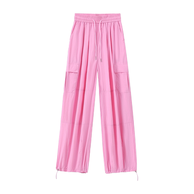 蜜略大码宽松高腰工装裤