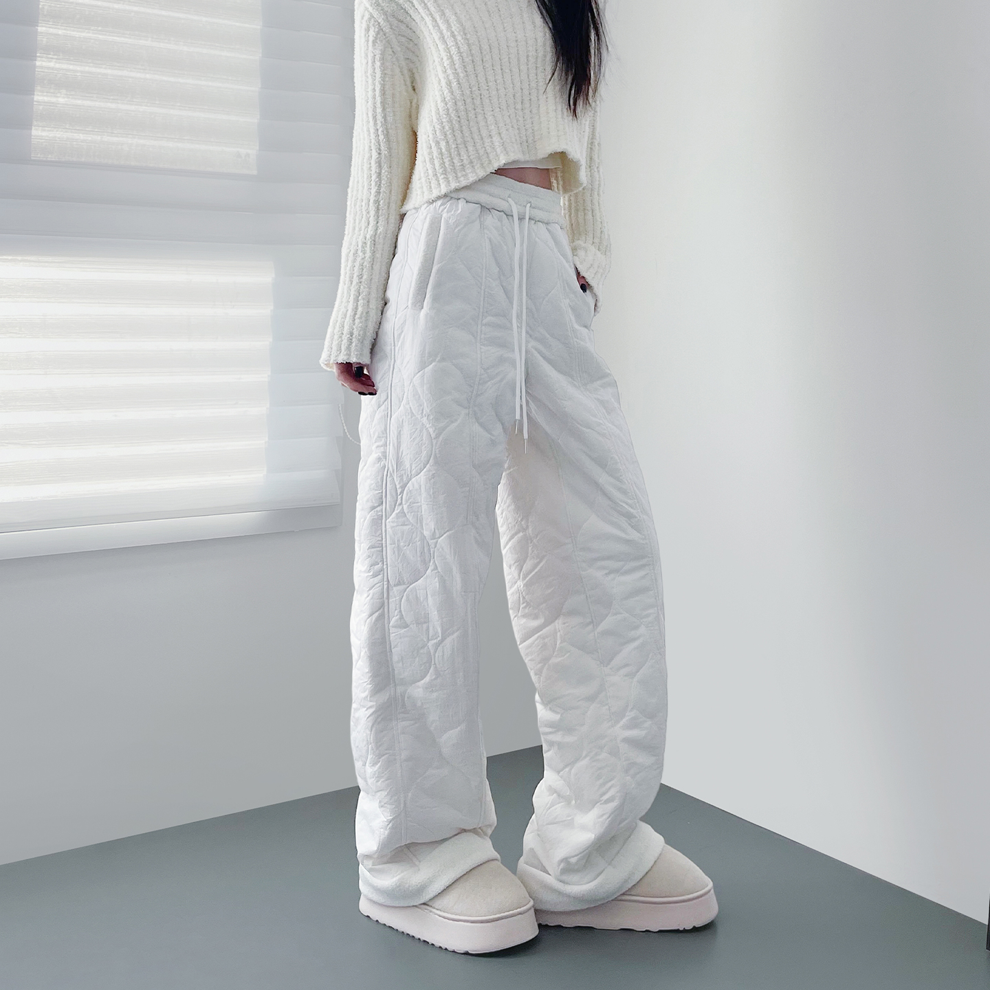 蜜略大码冬胖mm阔腿裤梨形身材