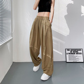 女2025夏季 薄款 大码 阔腿裤 胖mm高腰宽松休闲小个子垂感速干山本裤