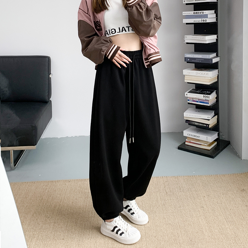 蜜略大码胖mm休闲运动裤女秋冬