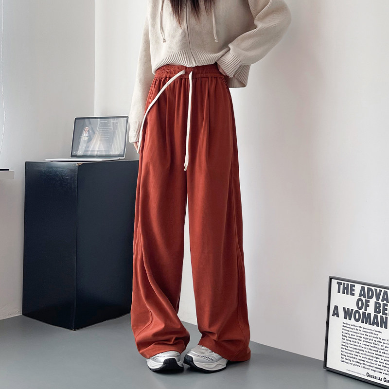 大码抽绳直筒裤女冬季加绒休闲阔腿裤胖mm宽松显瘦慵懒风糯米长裤,女装/女士精品,大码裤装,淘宝优惠券,粉丝福利购,淘宝优惠卷