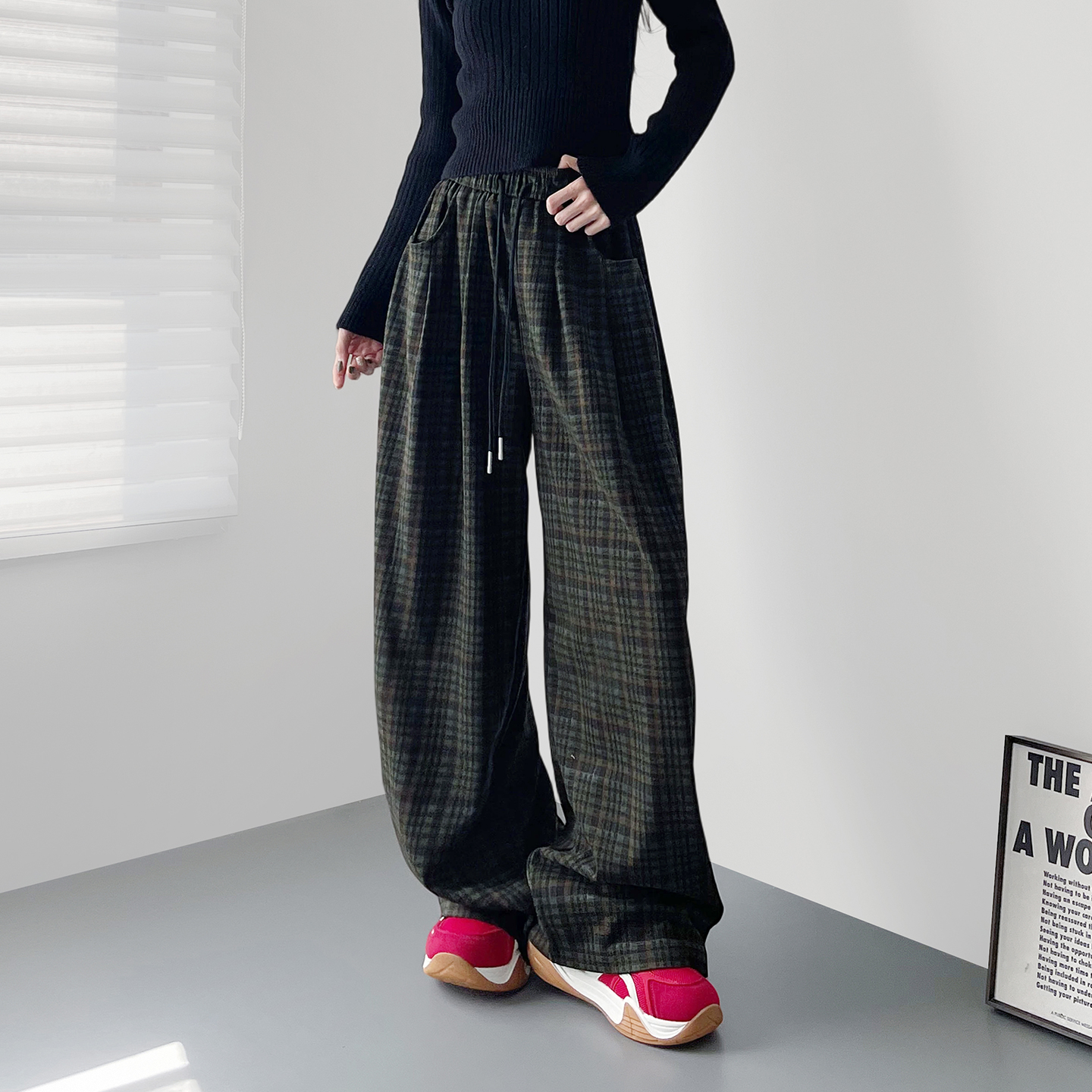 蜜略大码显瘦胖mm阔腿裤梨形身材